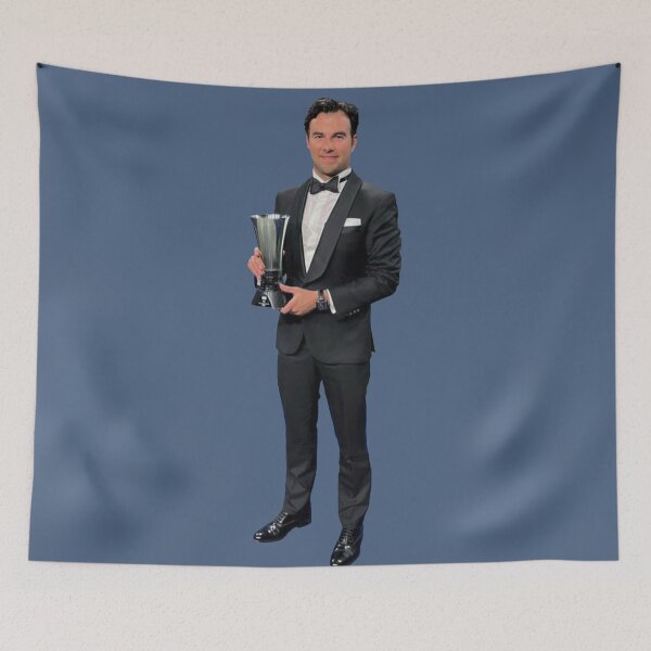 Item preview, Sergio Checo F1 Driver in Black Suit with Trophy F1 Team Max Teammate designed and sold by FormulaGTee1.