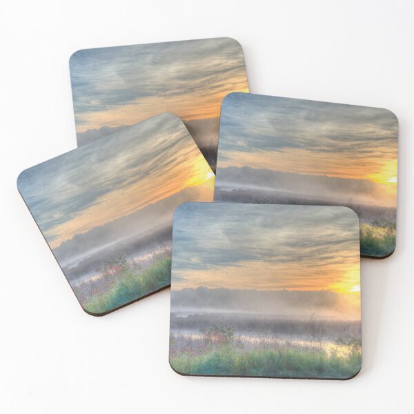 Item preview, Sunrise Gwynne Pond Fog Rural Alberta designed and sold by ColdCreekCanvas.