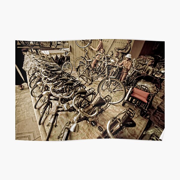 Becaks and Bicycles - Yogyakarta, Indonesia Poster