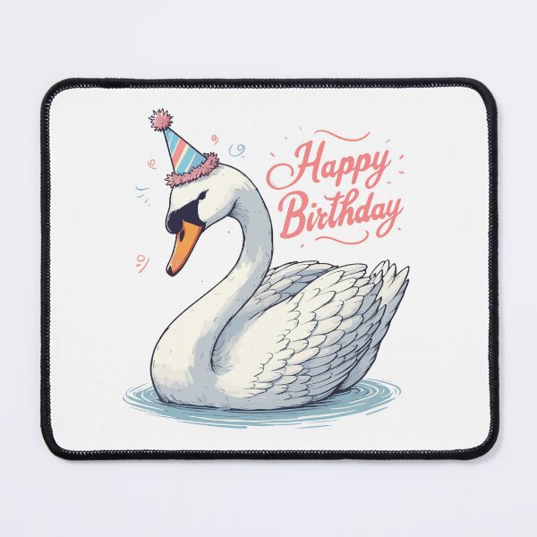 Item preview, Cute Swan Happy Birthday Party designed and sold by TomFrontierArt.