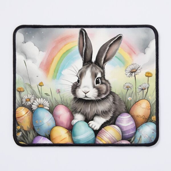 Item preview, Colorful Festive Easter Eggs Easter Bunny Spring Flowers Version 218 designed and sold by DreamingAwake1.