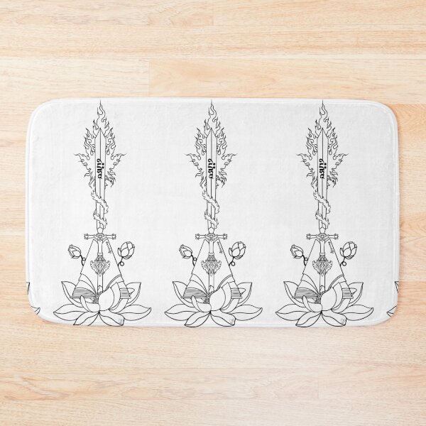 Item preview, Manjushri Motif, black outline, buddhist, lotus, vajra art designed and sold by MayGreenAbgrall.