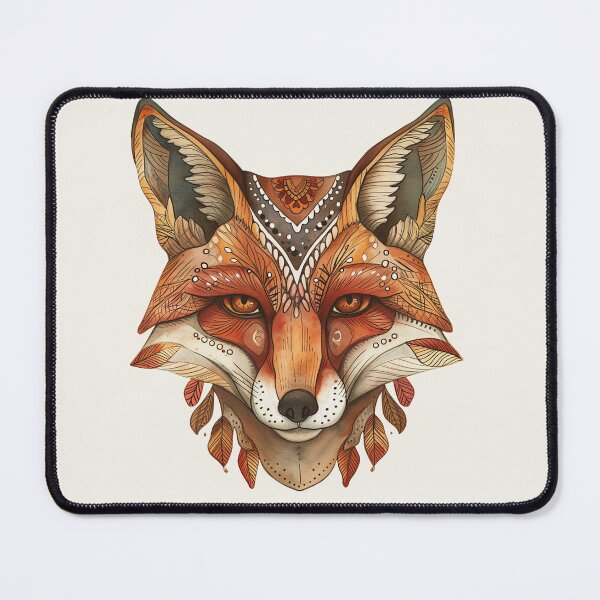 Item preview, Folk Art Fox designed and sold by darkskydelights.