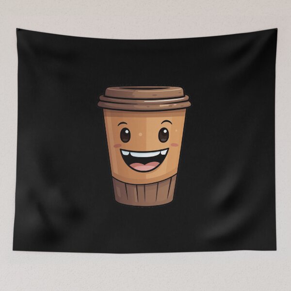 Item preview, Happy coffee cup sticker style designed and sold by SmileshareShop.