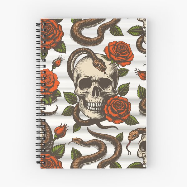 Artikelvorschau, Copy of Vintage retro dark academia gothic skull snake and red rose flowers entworfen und verkauft von Red-Ink.