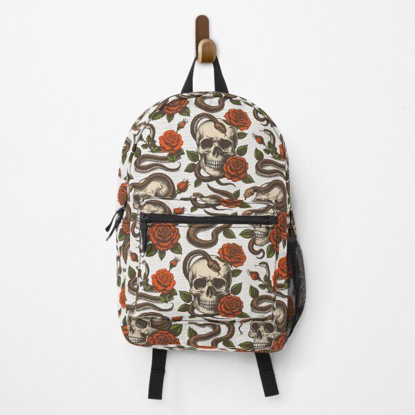 Item preview, Copy of Vintage retro dark academia gothic skull snake and red rose flowers designed and sold by Red-Ink.