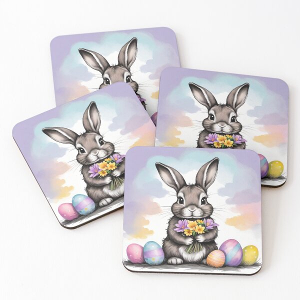 Item preview, Colorful Festive Easter Eggs Easter Bunny Spring Flowers Version 219 designed and sold by DreamingAwake1.