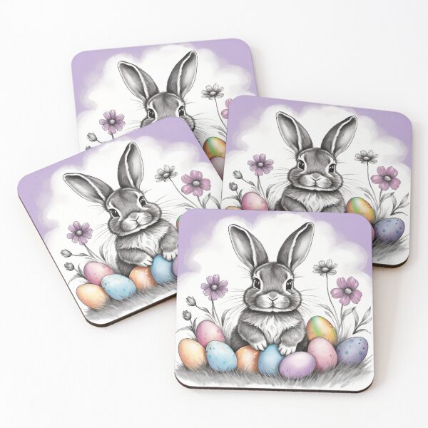 Item preview, Colorful Festive Easter Eggs Easter Bunny Spring Flowers Version 220 designed and sold by DreamingAwake1.