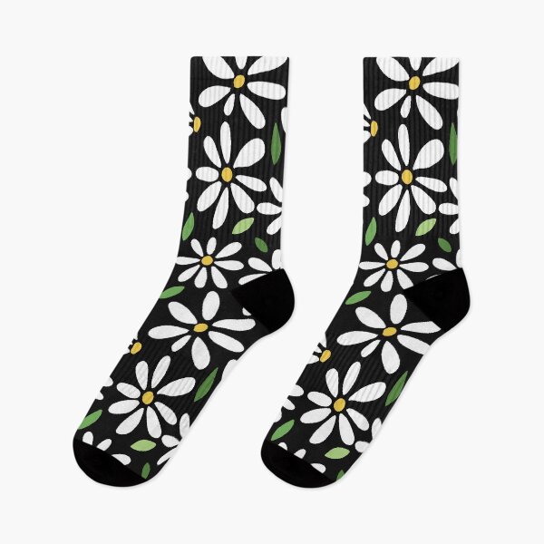 Item preview, retro daisies on black designed and sold by Erinelyse827.
