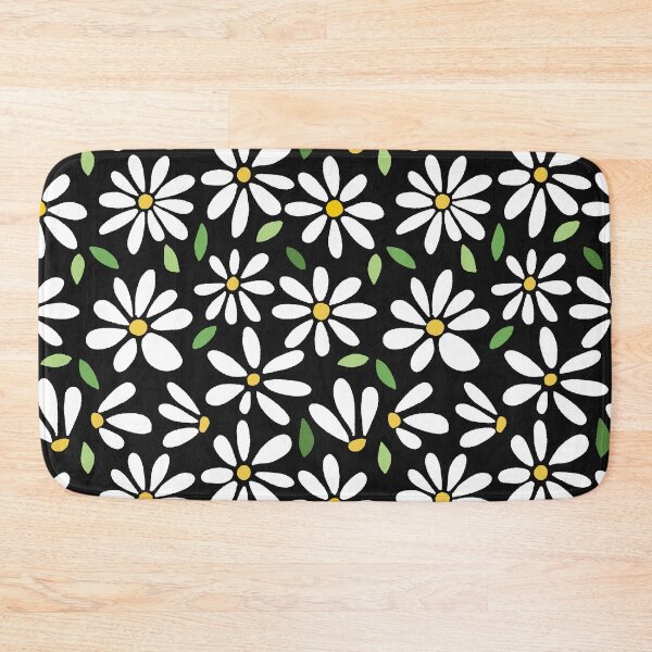 Item preview, retro daisies on black designed and sold by Erinelyse827.