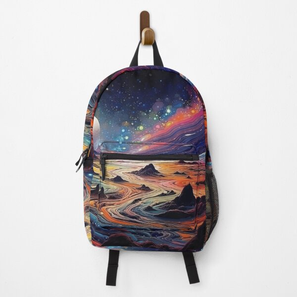 Item preview, Colorful Drawing Space Another Planet Landscape Pattern designed and sold by GrinGalore.