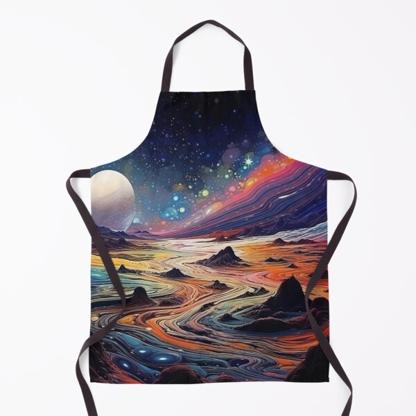 Item preview, Colorful Drawing Space Another Planet Landscape Pattern designed and sold by GrinGalore.