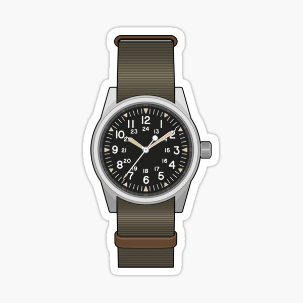 Aperçu de l'œuvre Montre de terrain militaire kaki créée et vendue par HSDESIGNS  SHOP.