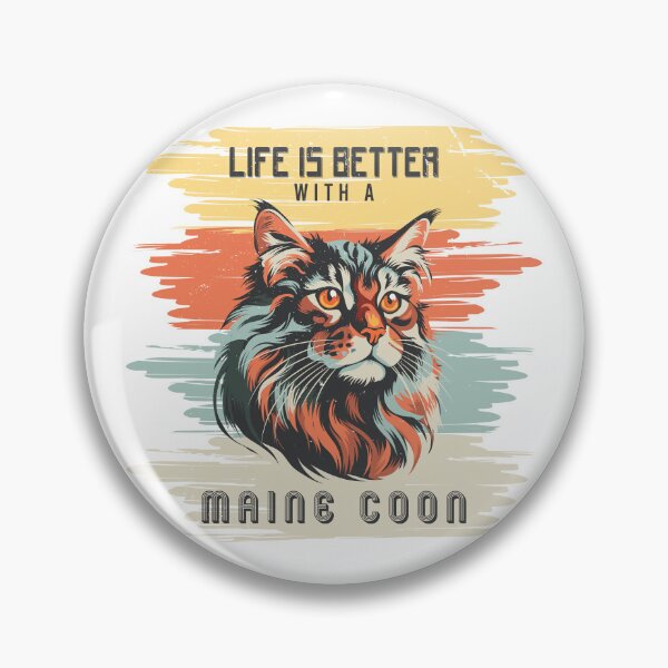 Item preview, Retro Maine Coon Cat Retro Design designed and sold by Hansani Nuwanmini Jayawickrama.