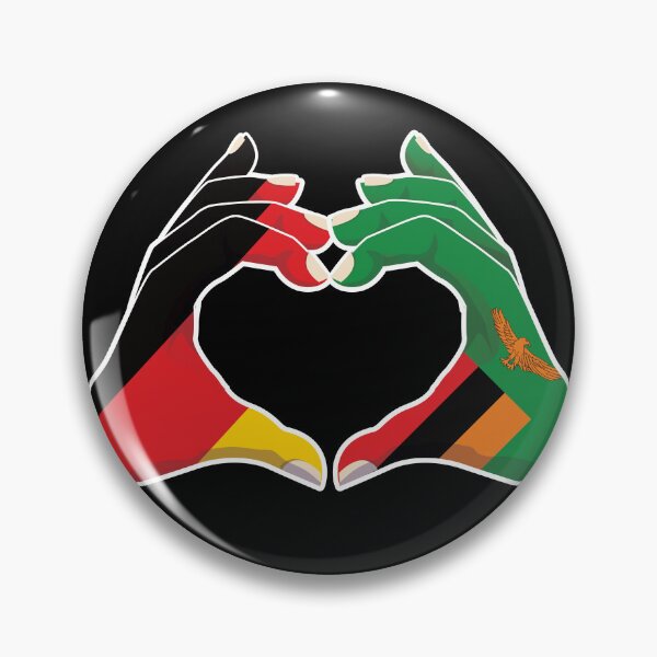 Item preview, Zambia Zambian Germany German Love Heart Peace designed and sold by FlagX.