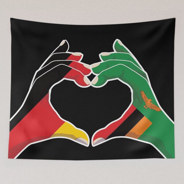 Item preview, Zambia Zambian Germany German Love Heart Peace designed and sold by FlagX.