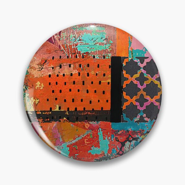 Item preview, Fire Abstract Art Collage in Orange, Fuchsia, Teal, Black & White designed and sold by Sheree Burlington.