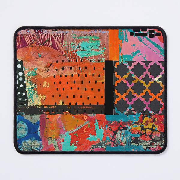 Item preview, Fire Abstract Art Collage in Orange, Fuchsia, Teal, Black & White designed and sold by Sheree Burlington.