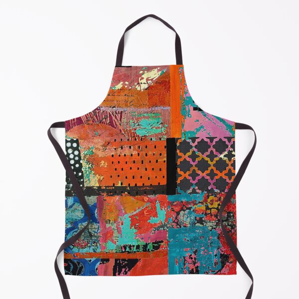 Item preview, Fire Abstract Art Collage in Orange, Fuchsia, Teal, Black & White designed and sold by Sheree Burlington.