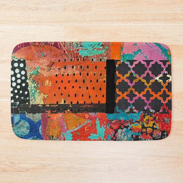 Item preview, Fire Abstract Art Collage in Orange, Fuchsia, Teal, Black & White designed and sold by Sheree Burlington.