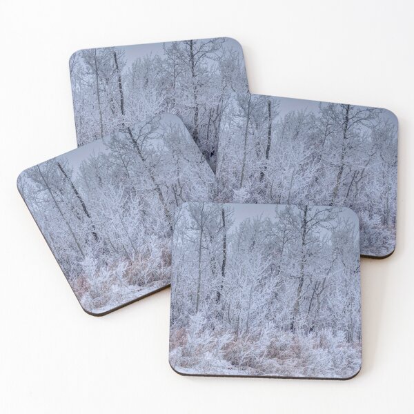 Item preview, Snow Ice Crystal Treeline Rural Alberta designed and sold by ColdCreekCanvas.