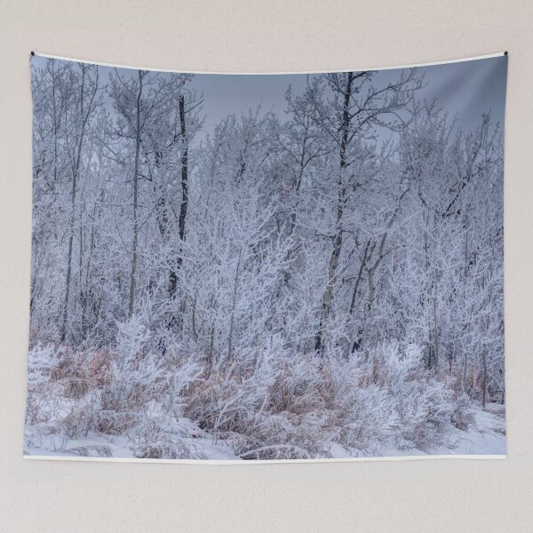 Item preview, Snow Ice Crystal Treeline Rural Alberta designed and sold by ColdCreekCanvas.