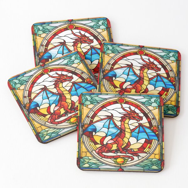 Item preview, Stained glass with a dragon, Year of the dragon 10 designed and sold by Visual Arts Sławomir Grzanek.