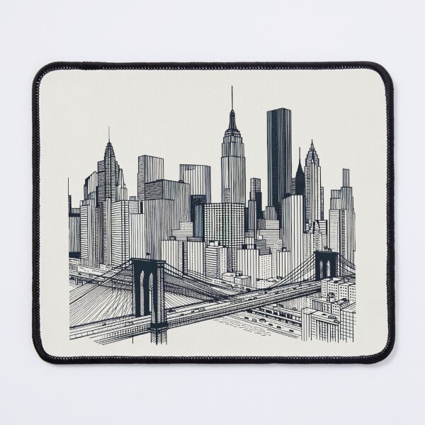 Item preview, New York City Sights Minimalist Perspective Drawing designed and sold by Gaborai.