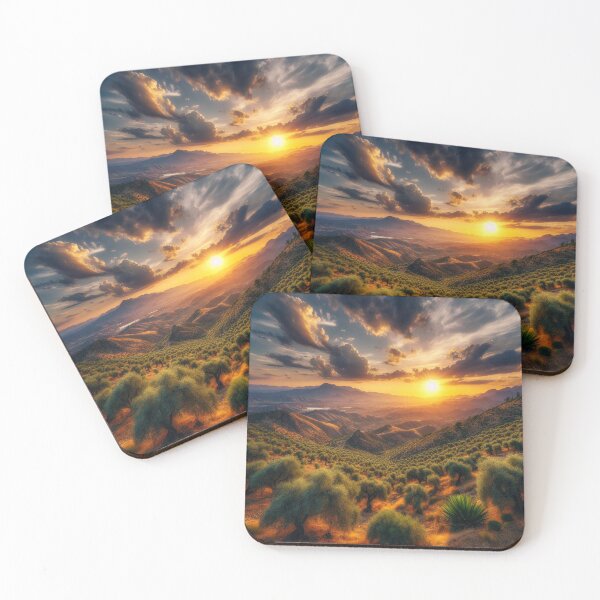 Item preview, Golden sunlight kissed rows of olive trees designed and sold by EdgyEdgeArt.