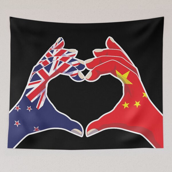 Item preview, Chinese China New Zealand Love Heart Peace designed and sold by FlagX.