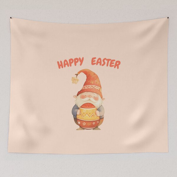 Artikelvorschau, Festlicher roter Zwerg zu Ostern, roter Zwerg mit Osterei entworfen und verkauft von Frezcola.