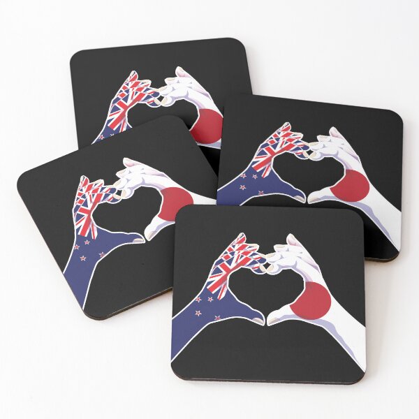 Item preview, Japan Japanese New Zealand Love Heart Peace designed and sold by FlagX.