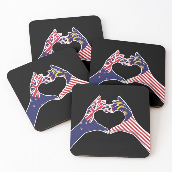 Item preview, Malaysia Malaysian New Zealand Love Heart Peace designed and sold by FlagX.