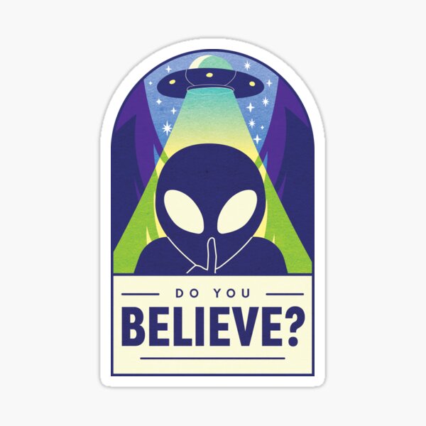 Item preview, Alien Aesthetic "Do You Believe" UFO Alien Badge designed and sold by doomblue.