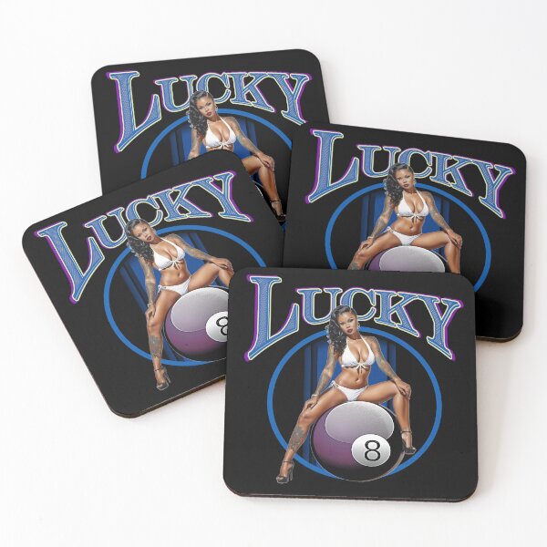 Item preview, Muscle Car Artwork Hot Rod Rockabilly African American Pin Up Tattoo Model Girl Lucky 8 Ball Girl designed and sold by AGED Limited.