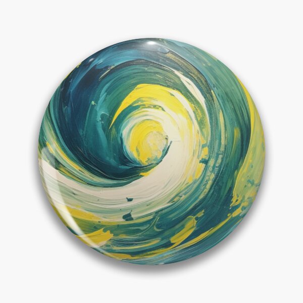 Item preview, NAUTIC VORTEX - Beautiful Aquatic Blue Turquoise Yellow Ocean Universe Abstract Painting Gift designed and sold by GrinGalore.