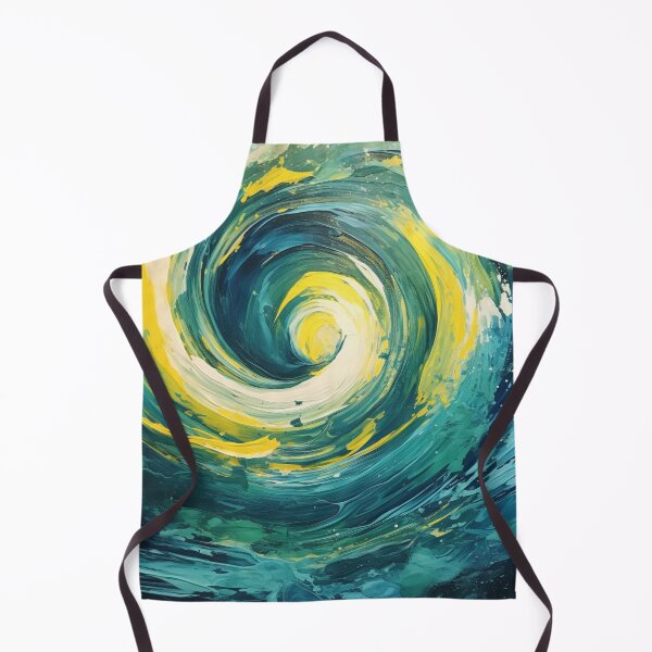 Item preview, NAUTIC VORTEX - Beautiful Aquatic Blue Turquoise Yellow Ocean Universe Abstract Painting Gift designed and sold by GrinGalore.