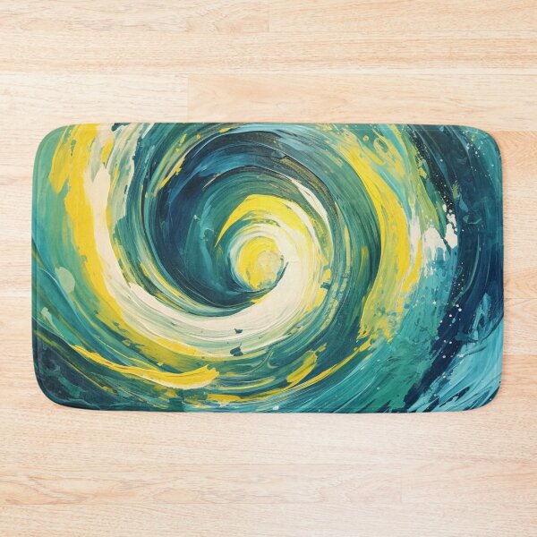 Item preview, NAUTIC VORTEX - Beautiful Aquatic Blue Turquoise Yellow Ocean Universe Abstract Painting Gift designed and sold by GrinGalore.
