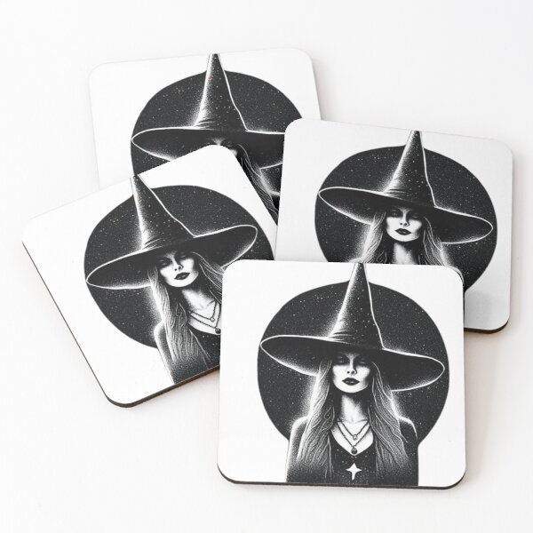 Item preview, halloween witch, black and white designed and sold by catcraftss.