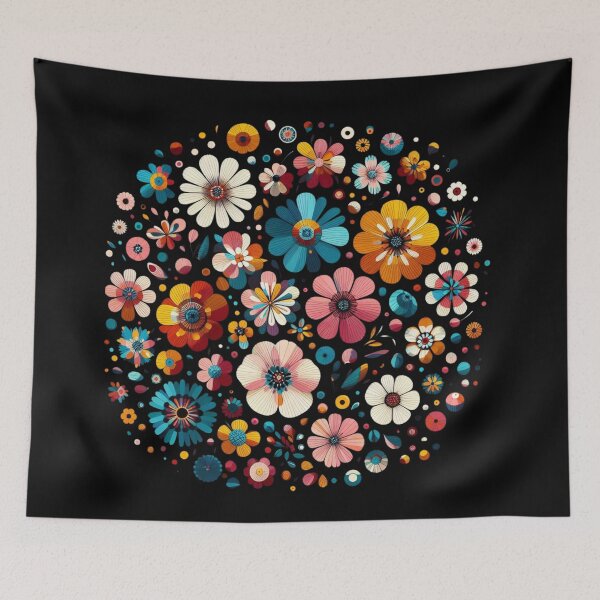 Item preview, Abstract Colourful Spring Flowers designed and sold by Gaborai.