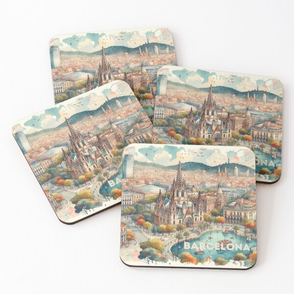 Item preview, Barcelona - Illustrated map designed and sold by Dominika Farkašová.