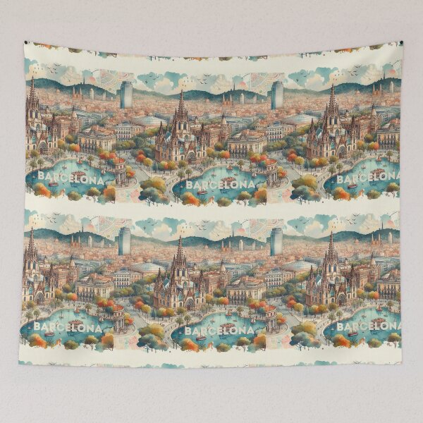 Item preview, Barcelona - Illustrated map designed and sold by Dominika Farkašová.