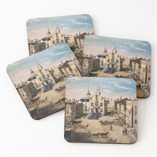 Item preview, Oldest Cities - Boston Massachusetts - Vintage Americana Art designed and sold by CulturalCurios.