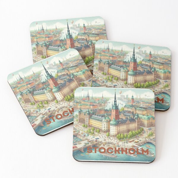 Item preview, Stockholm - Illustrated map designed and sold by Dominika Farkašová.
