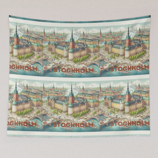 Item preview, Stockholm - Illustrated map designed and sold by Dominika Farkašová.