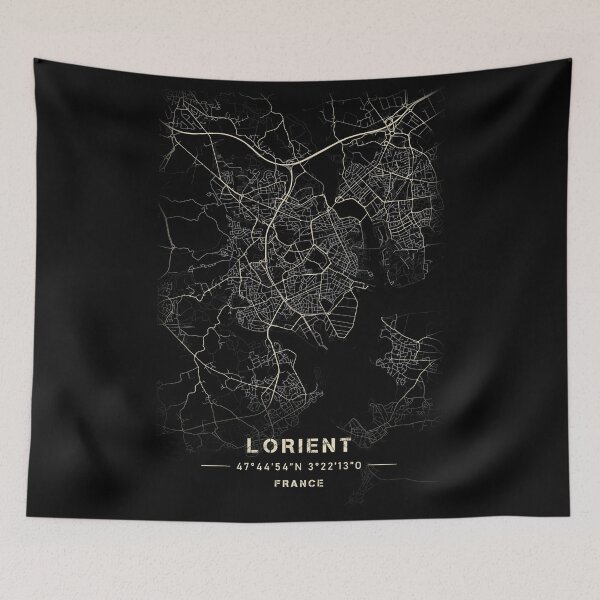 Item preview, Map of Lorient Black and white designed and sold by Jerhus.