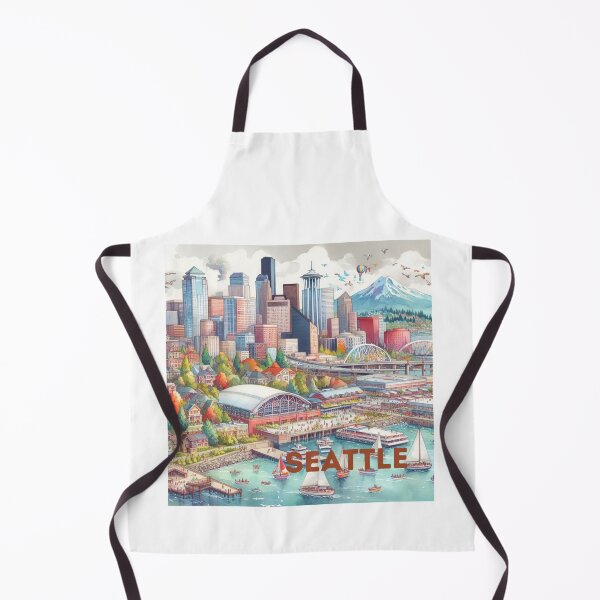 Item preview, Seattle - Illustrated map designed and sold by Dominika Farkašová.