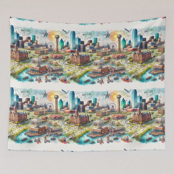 Item preview, Dallas - Illustrated map designed and sold by Dominika Farkašová.