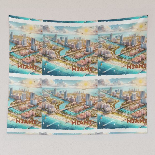 Item preview, Miami - Illustrated map designed and sold by Dominika Farkašová.