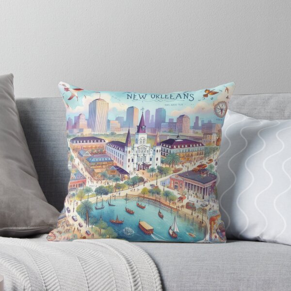 Item preview, New Orleans - Illustrated map designed and sold by Dominika Farkašová.